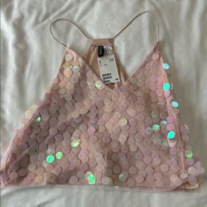 Divided Pink Sequin Camisole